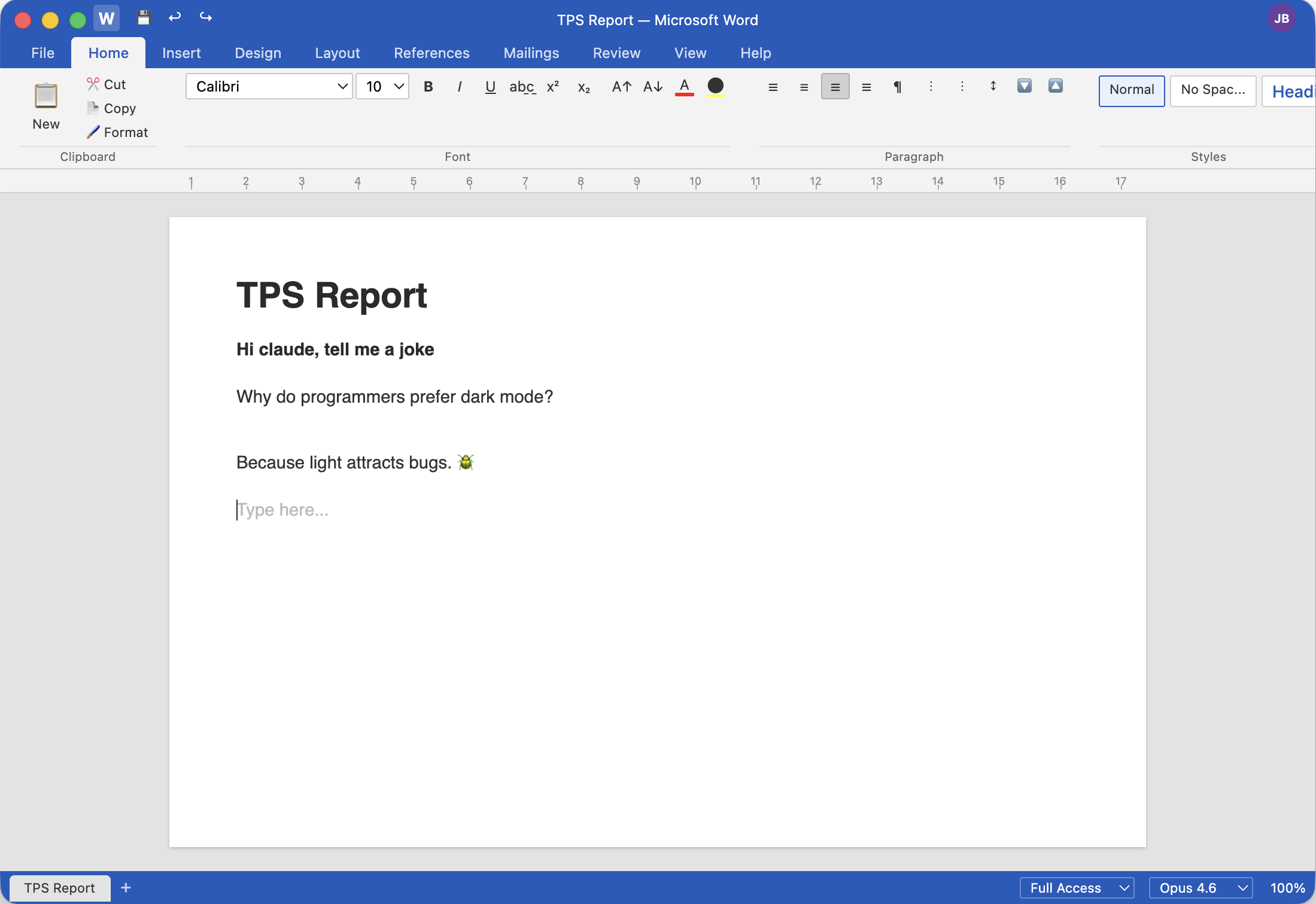 Look Normal — Claude Code disguised as Microsoft Word